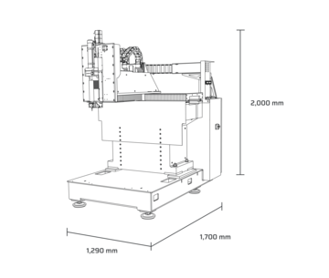 Dimensions de la DATRON evo intégrée